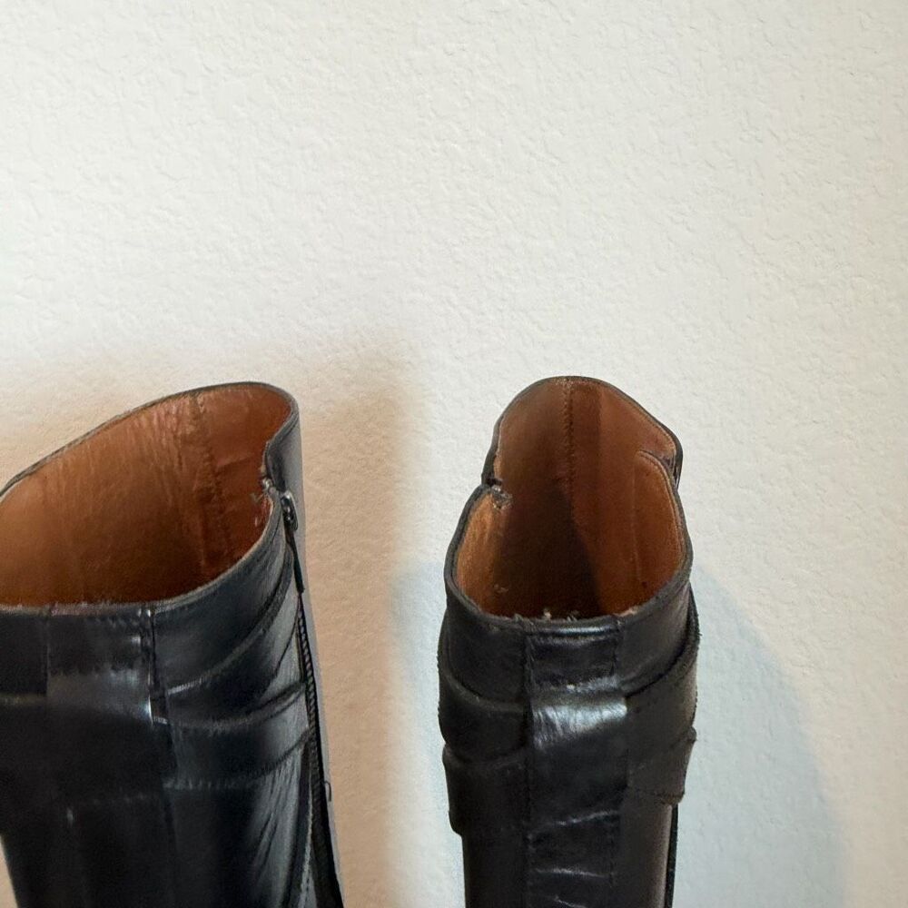 FRYE Black Leather Jordan Criss-Cross Strappy Tall Riding Boots Women's Size 6 - Picture 9 of 13